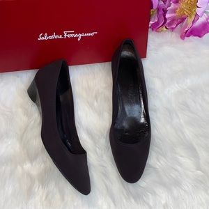 Salvatore Ferragamo Brown Wedge Pumps-7.5M